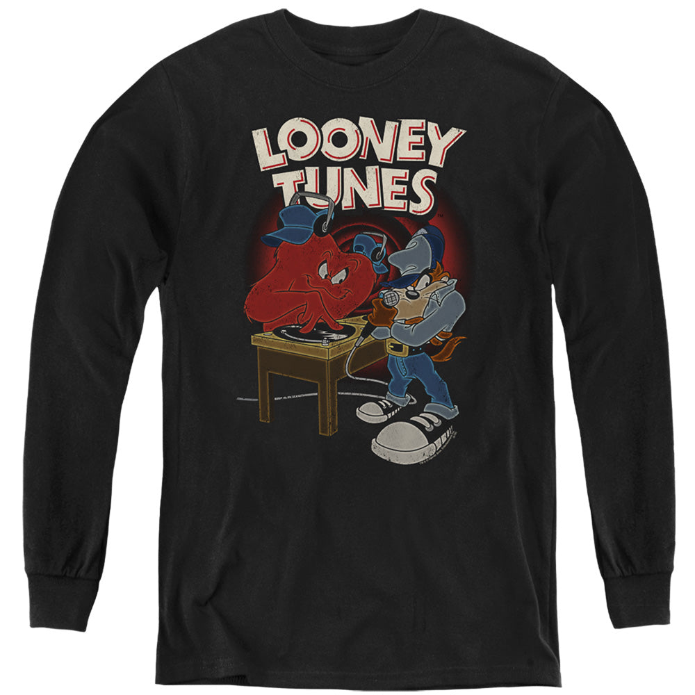 Looney Tunes Dj Looney Tunes Long Sleeve Kids Youth T Shirt Black