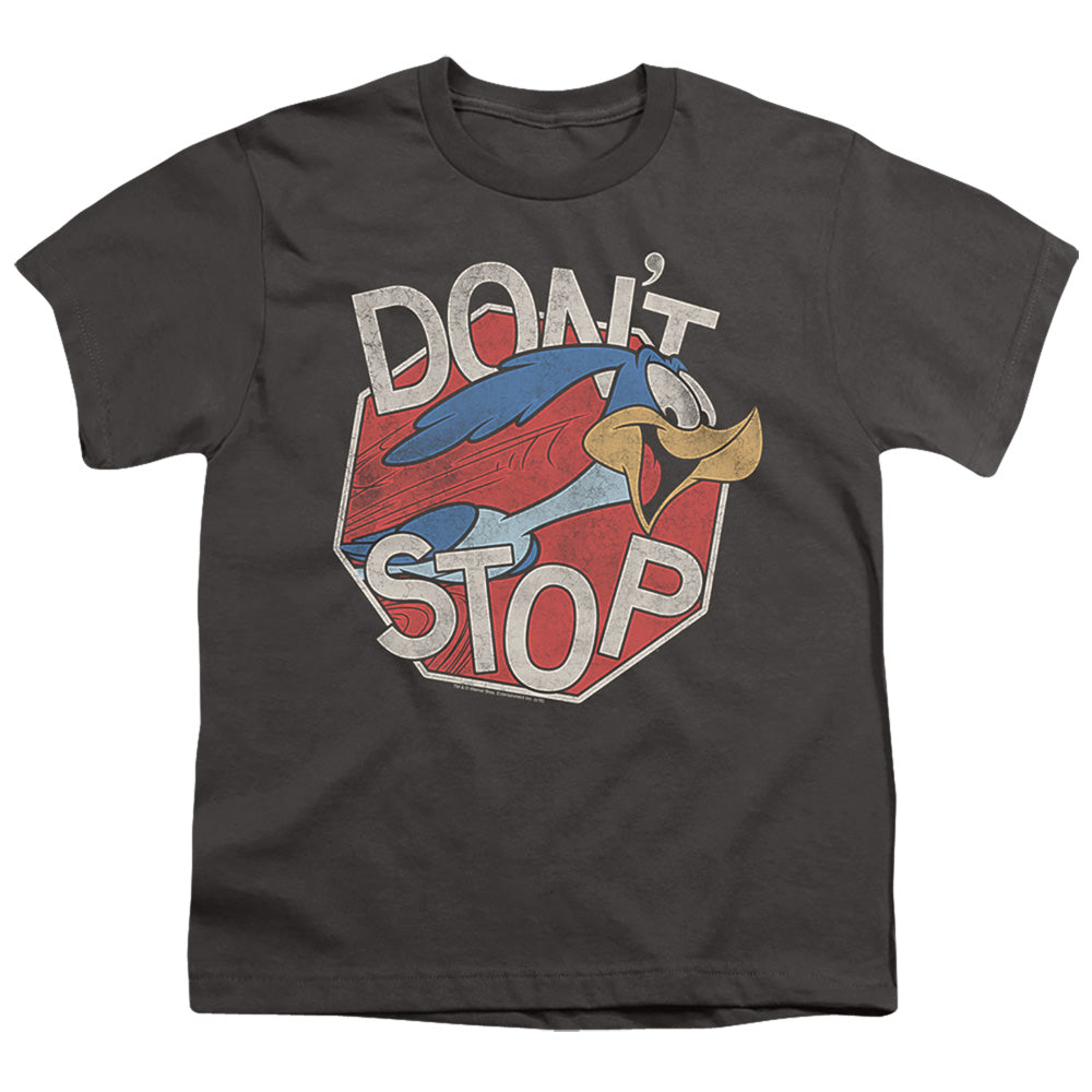 Looney Tunes Dont Stop Kids Youth T Shirt Charcoal