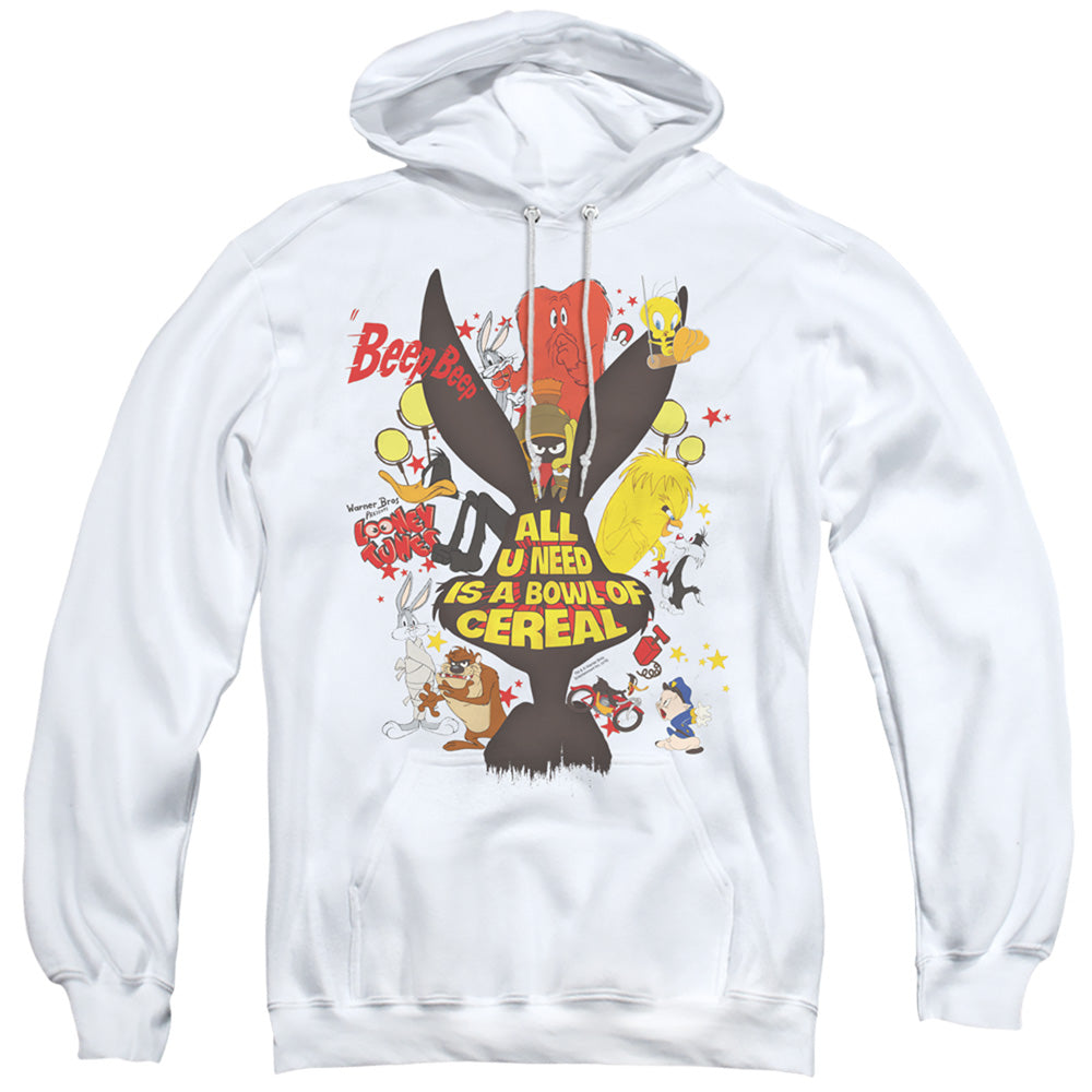 Looney Tunes Cereal Mens Hoodie White