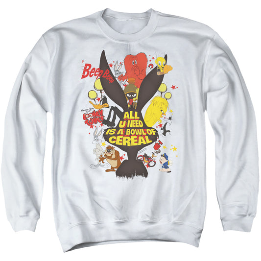 Looney Tunes Cereal Mens Crewneck Sweatshirt White