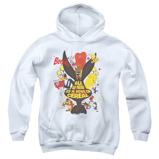 Looney Tunes Cereal Kids Youth Hoodie White