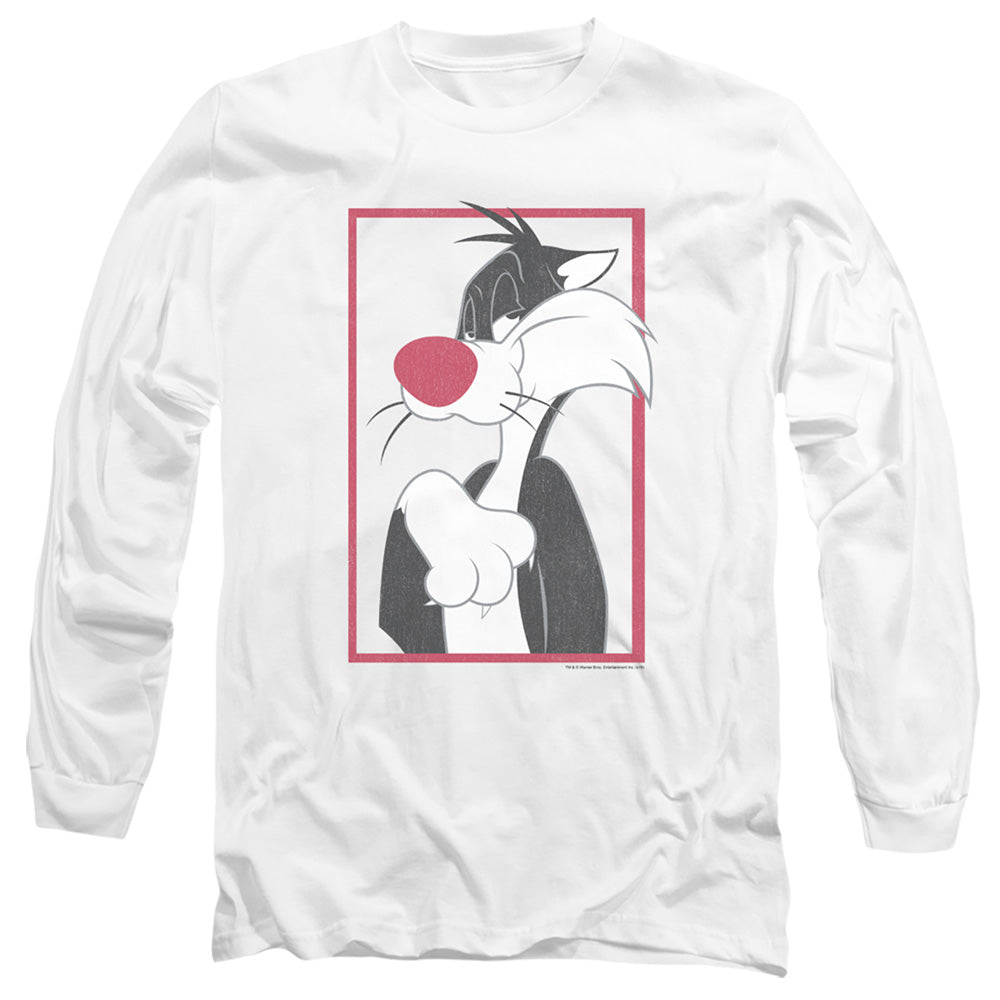 Looney Tunes Sylvester Mens Long Sleeve Shirt White
