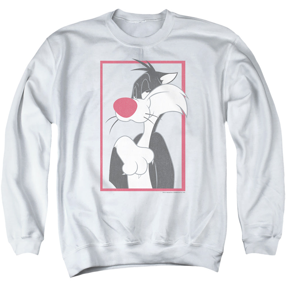 Looney Tunes Sylvester Mens Crewneck Sweatshirt White