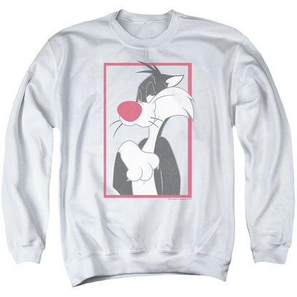 Looney Tunes Sylvester Mens Crewneck Sweatshirt White