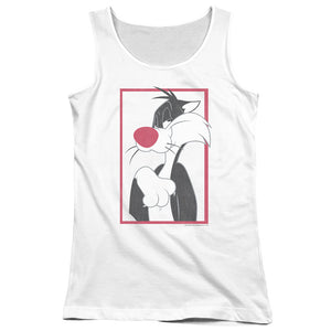 Looney Tunes Sylvester Womens Tank Top Shirt White
