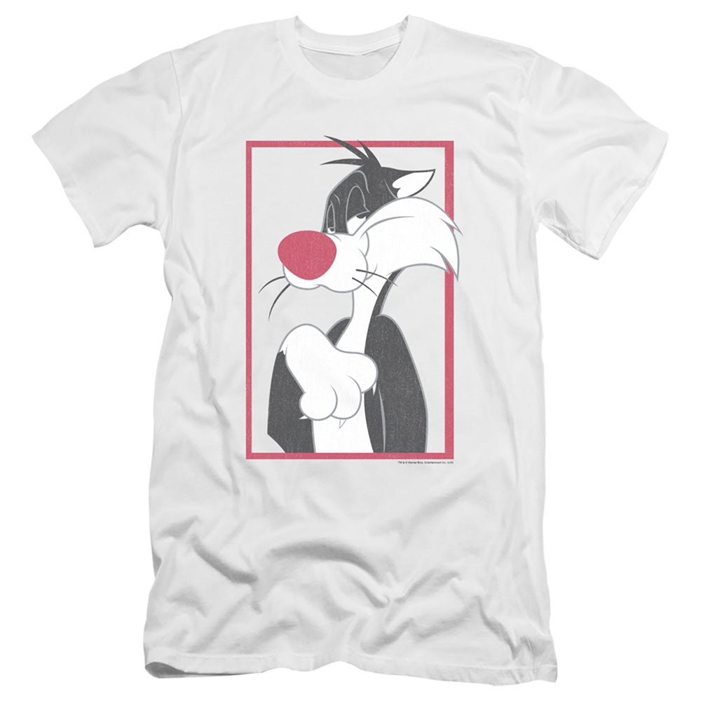 Looney Tunes Sylvester Slim Fit Mens T Shirt White