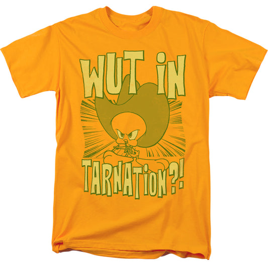 Looney Tunes Wut in Tarnation Mens T Shirt Gold