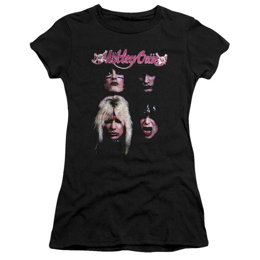 Motley Crue The Crue Junior Sheer Cap Sleeve Premium Bella Canvas Womens T Shirt Black