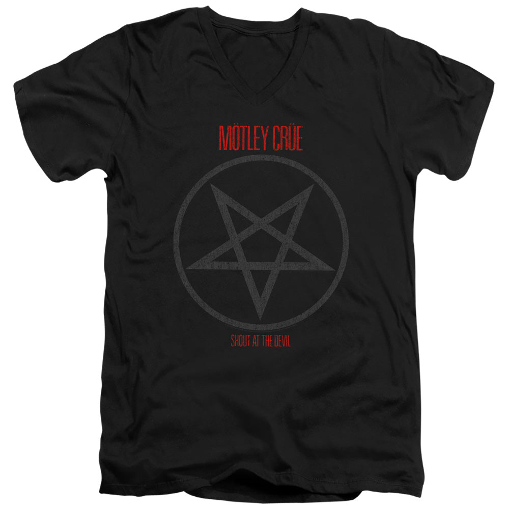 Motley Crue Shout At The Devil Mens Slim Fit V-Neck T Shirt Black