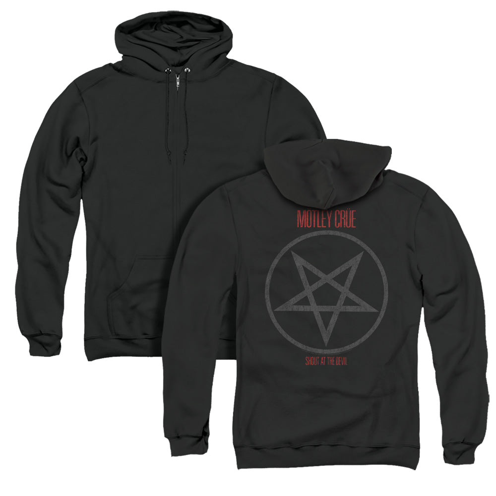 Motley Crue Shout At The Devil Back Print Zipper Mens Hoodie Black