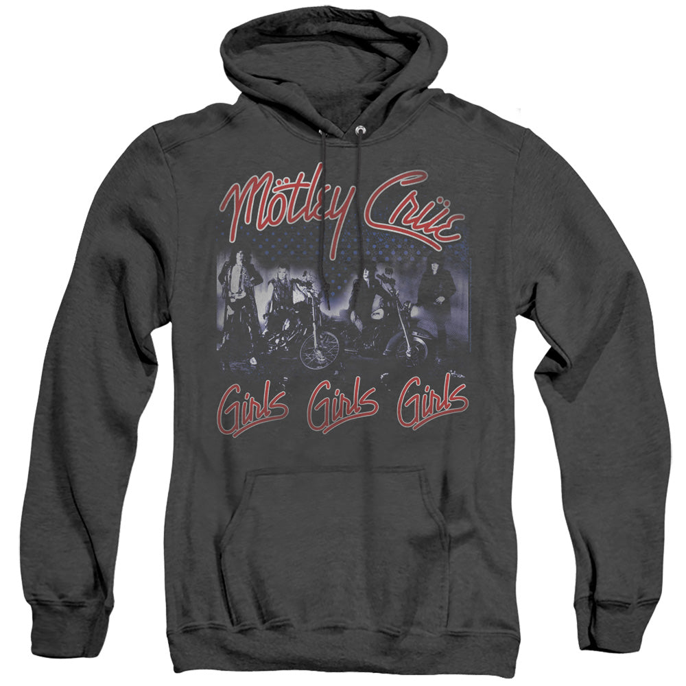 Motley Crue Girls Heather Mens Hoodie Black