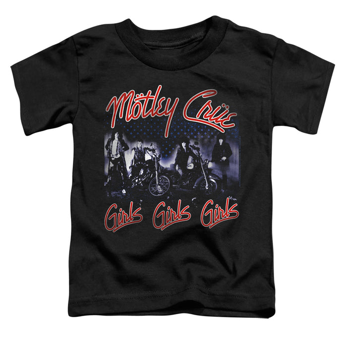 Motley Crue Girls Toddler Kids Youth T Shirt Black