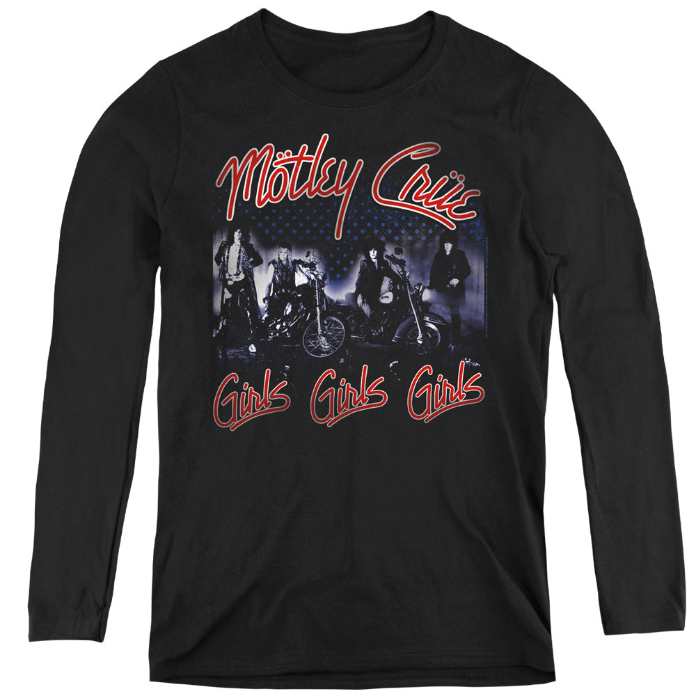 Motley Crue Girls Womens Long Sleeve Shirt Black