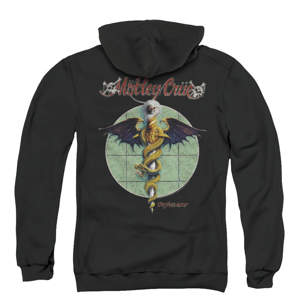 Motley Crue Dr. Feelgood Back Print Zipper Mens Hoodie Black