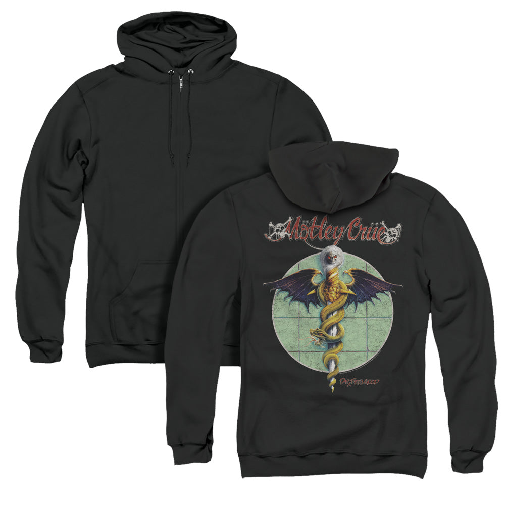 Motley Crue Dr. Feelgood Back Print Zipper Mens Hoodie Black