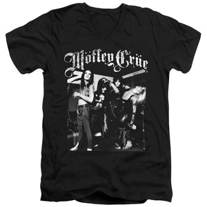 Motley Crue Band Photo Mens Slim Fit V-Neck T Shirt Black