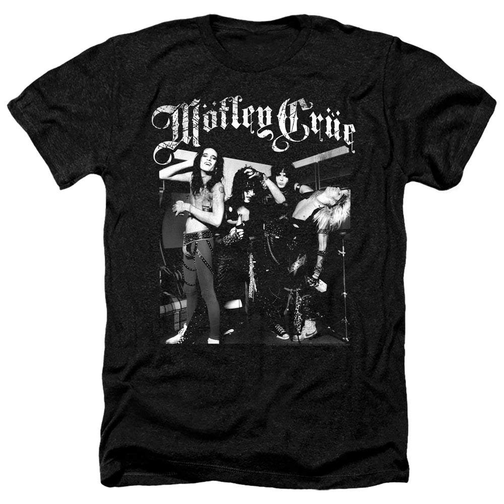 Motley Crue Band Photo Heather Mens T Shirt Black