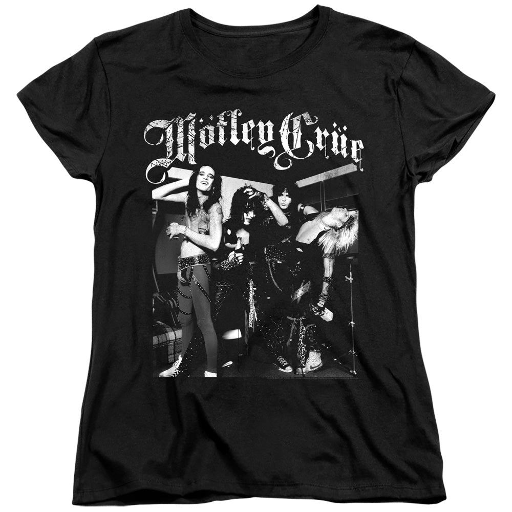 Motley Crue Band Photo Womens T Shirt Black