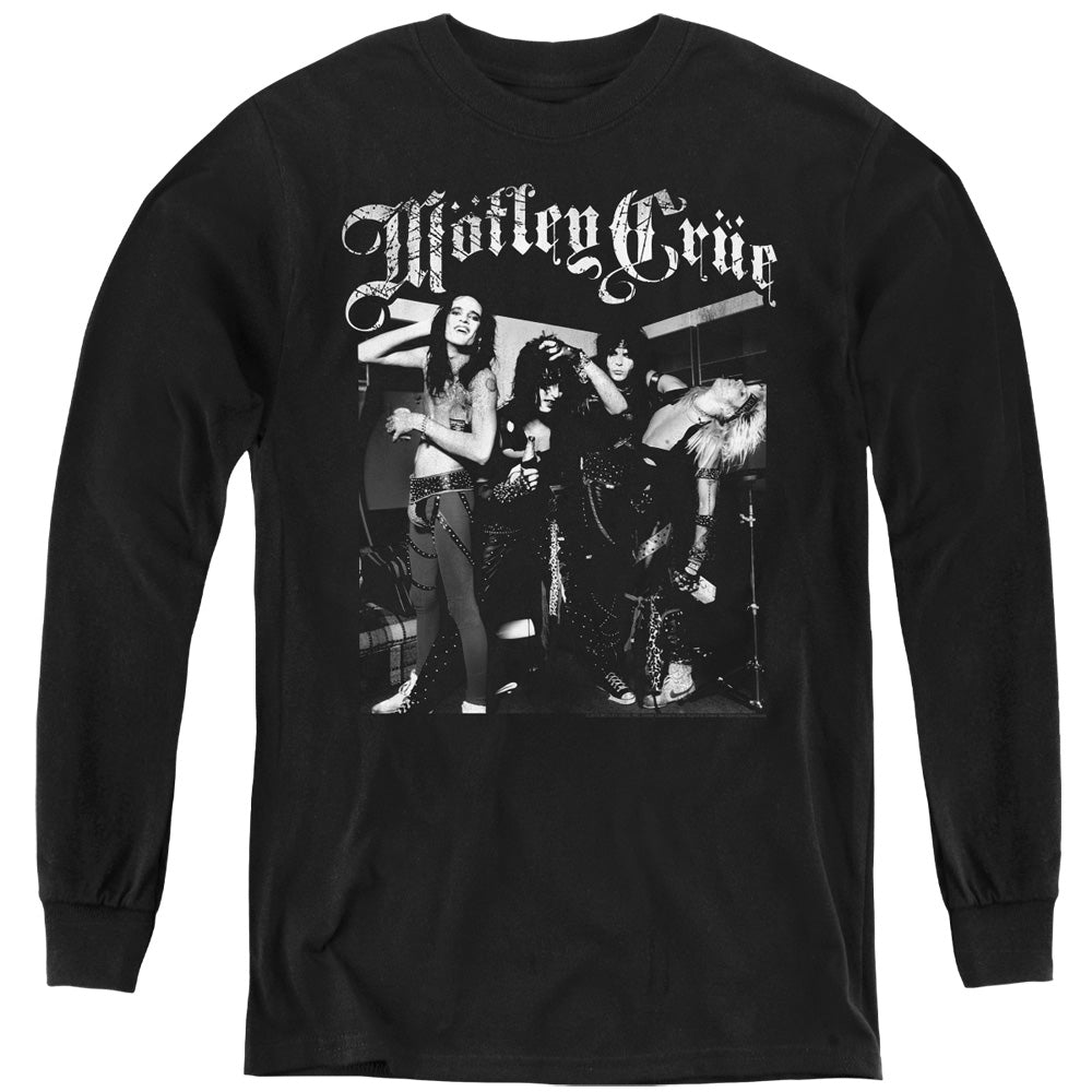 Motley Crue Band Photo Long Sleeve Kids Youth T Shirt Black