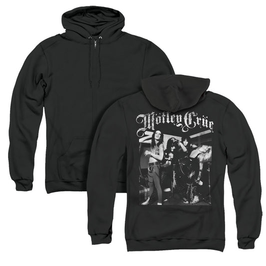 Motley Crue Band Photo Back Print Zipper Mens Hoodie Black