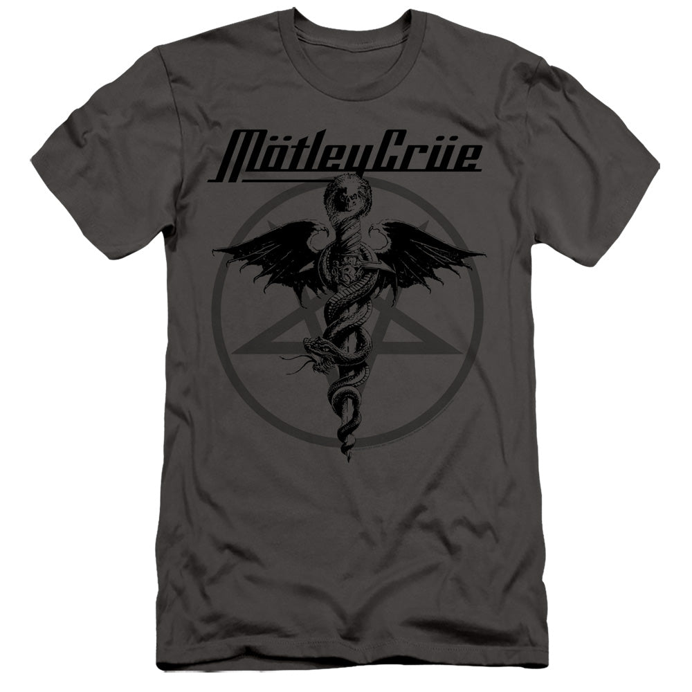 Motley Crue Dr. Devil Slim Fit Mens T Shirt Charcoal