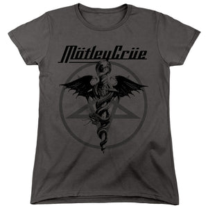 Motley Crue Dr. Devil Womens T Shirt Charcoal