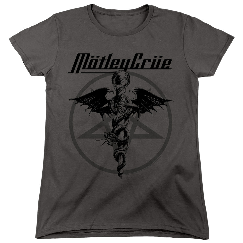 Motley Crue Dr. Devil Womens T Shirt Charcoal