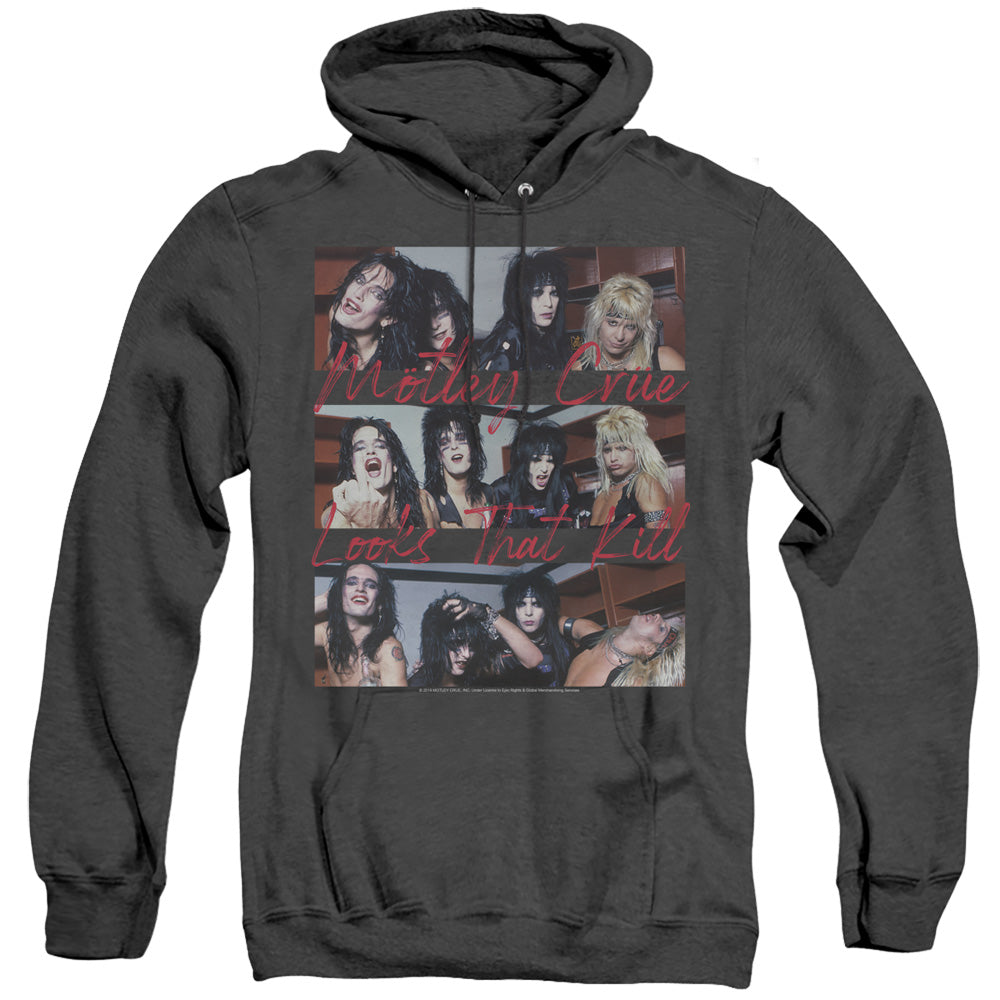 Motley Crue Looks That Kill Heather Mens Hoodie Black