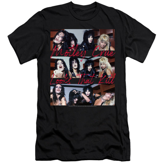 Motley Crue Looks That Kill Premium Bella Canvas Slim Fit Mens T Shirt Black