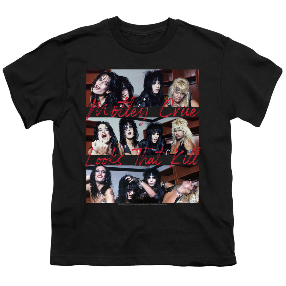 Motley Crue Looks That Kill Kids Youth T Shirt Black