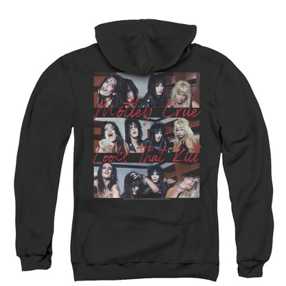 Motley Crue Looks That Kill Back Print Zipper Mens Hoodie Black