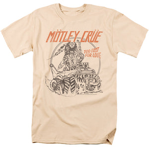 Motley Crue Too Fast For Love Mens T Shirt Cream