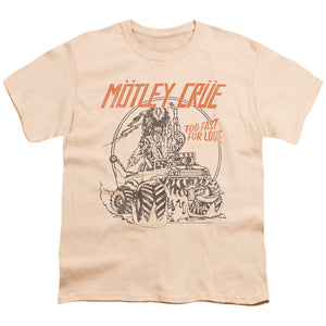 Motley Crue Too Fast For Love Kids Youth T Shirt Cream