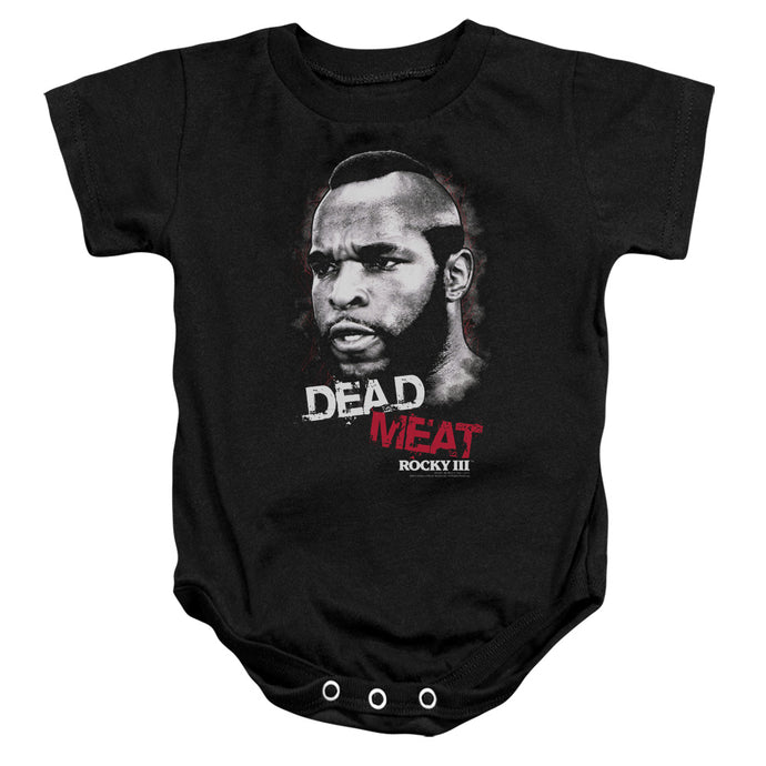 Rocky III Dead Meat Infant Baby Snapsuit Black