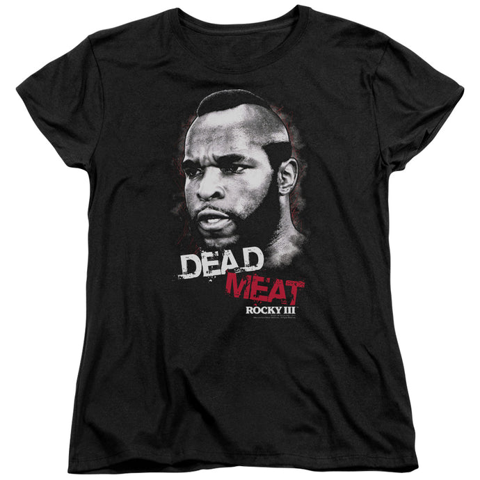 Rocky III Dead Meat Womens T Shirt Black