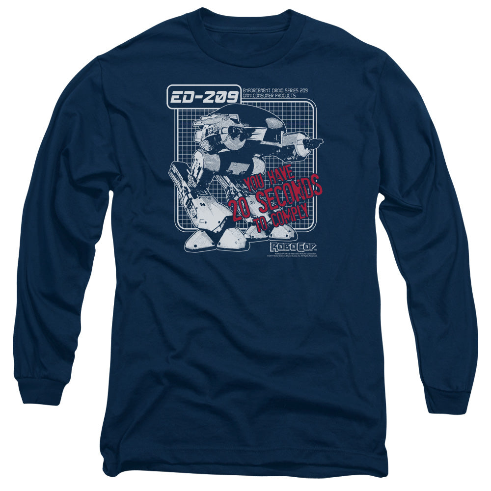 Robocop Ed 209 Mens Long Sleeve Shirt Navy Blue