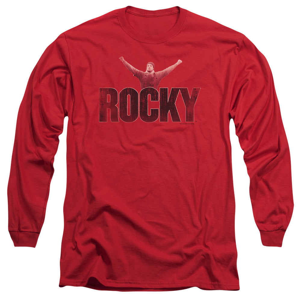 Rocky Victory Distressed Mens Long Sleeve Shirt Red
