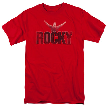 Rocky Victory Distressed Mens T Shirt Red
