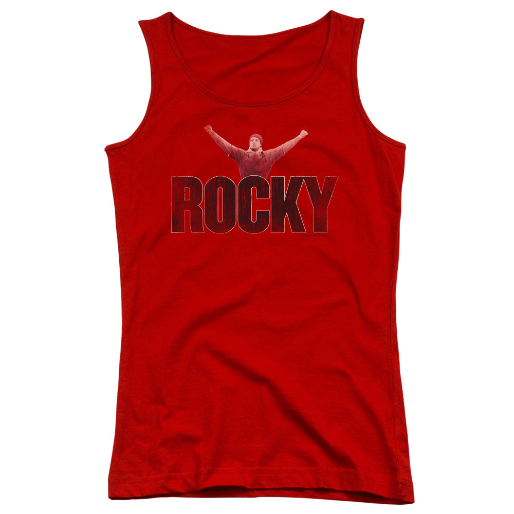 Rocky Victory Distressed Womens Tank Top Shirt Red