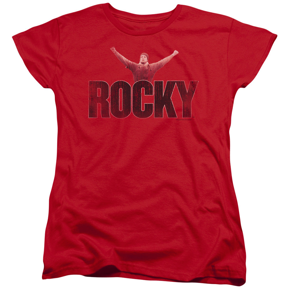 Rocky Victory Distressed Womens T Shirt Red