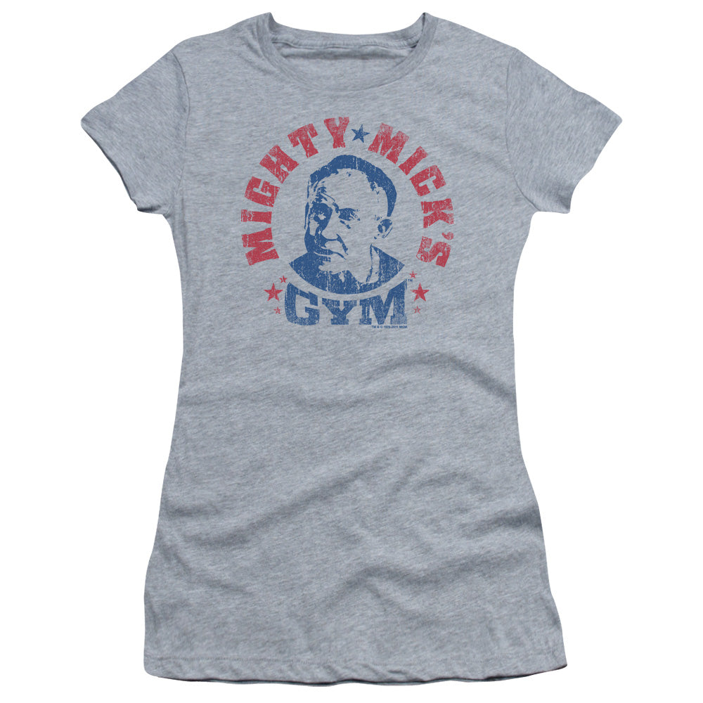 Rocky Mighty Micks Gym Junior Sheer Cap Sleeve Womens T Shirt Athletic Heather