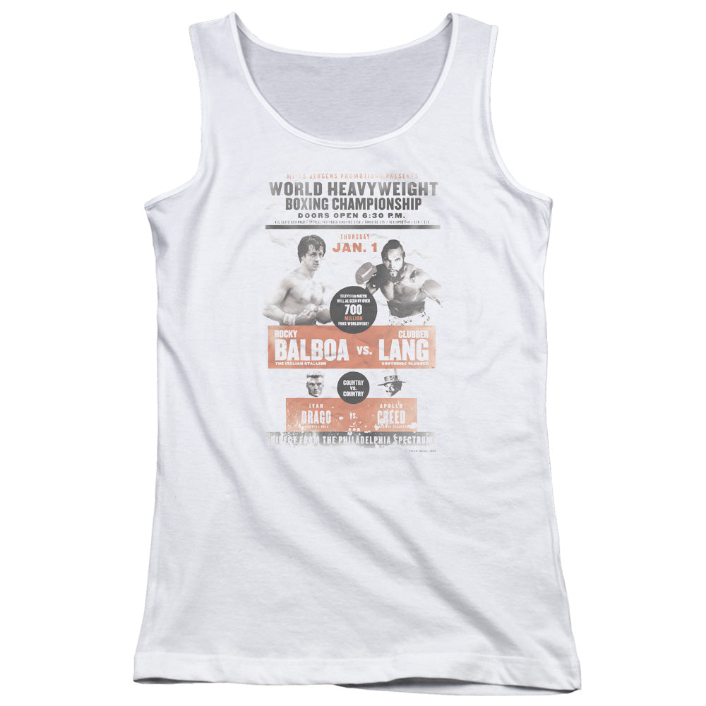 Rocky III VS Clubber Poster Womens Tank Top Shirt White