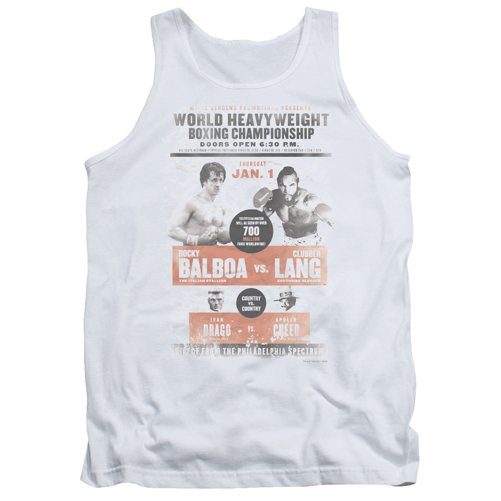 Rocky III VS Clubber Poster Mens Tank Top Shirt White