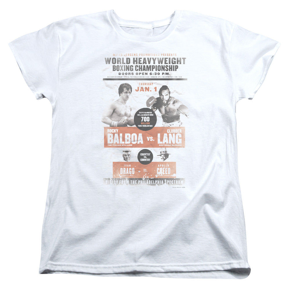 Rocky III VS Clubber Poster Womens T Shirt White