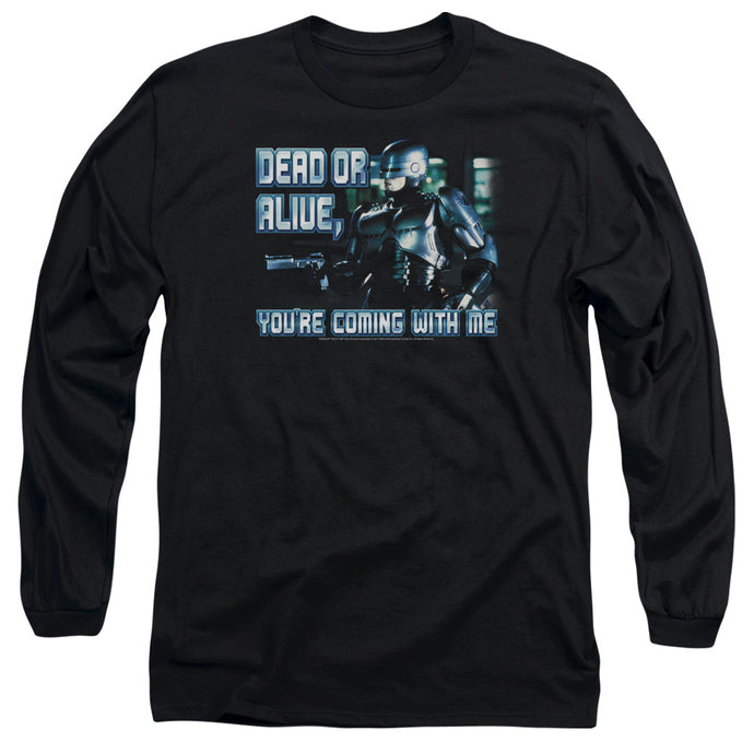 Robocop Dead Or Alive Mens Long Sleeve Shirt Black