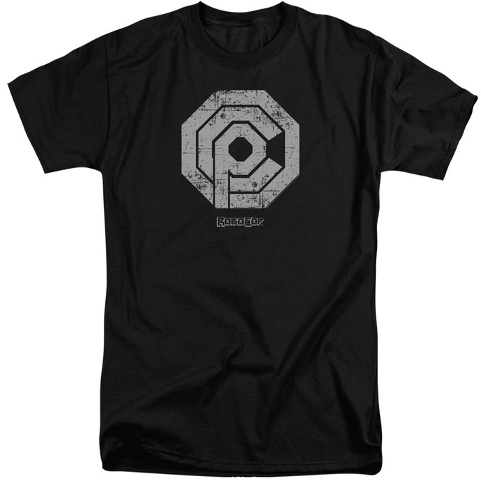 Robocop Distressed Ocp Logo Mens Tall T Shirt Black