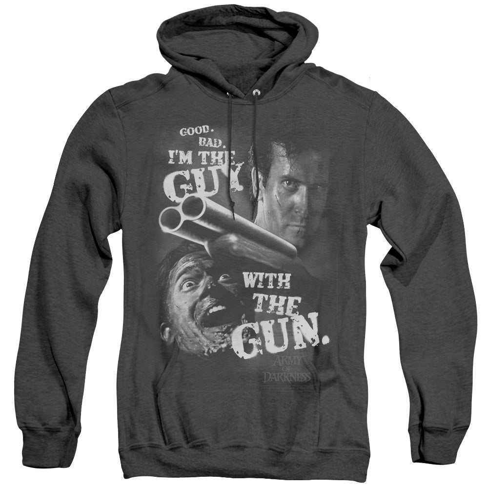 Army Of Darkness Guy With The Gun Mens Heather Hoodie Black