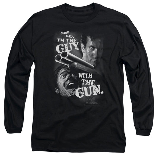 Army Of Darkness Guy With The Gun Mens Long Sleeve Shirt Black