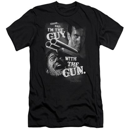 Army Of Darkness Guy With The Gun Premium Bella Canvas Slim Fit Mens T Shirt Black