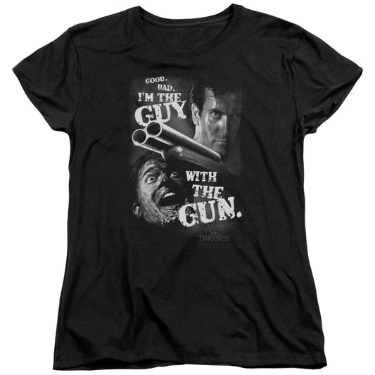 Army Of Darkness Guy With The Gun Womens T Shirt Black